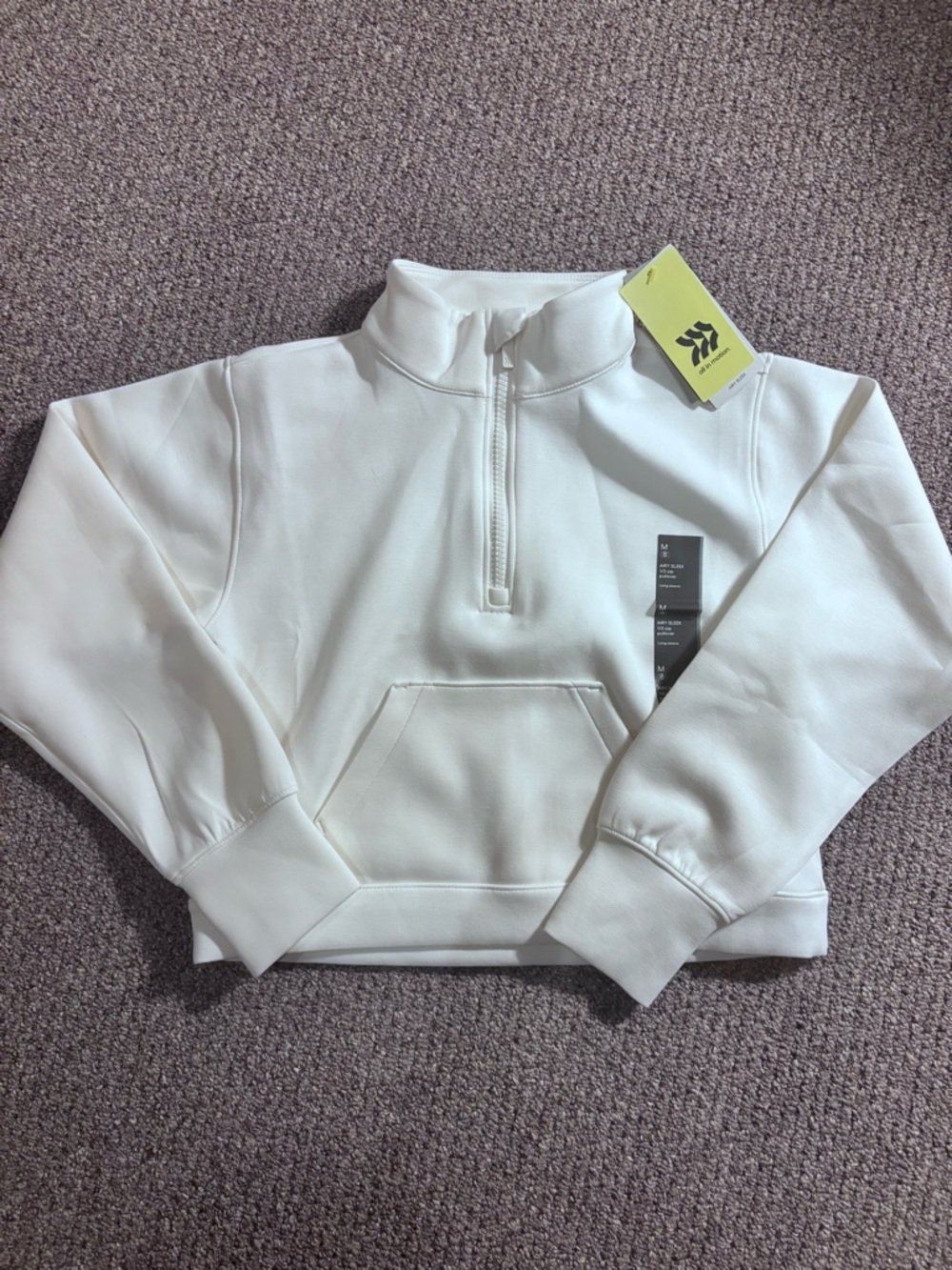 White Half-Zip Pullover
